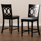 Verina Modern and Contemporary Grey Fabric Upholstered Espresso Brown Finished Wood Counter Stool (Set of 2) FredCo