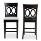 Verina Modern and Contemporary Grey Fabric Upholstered Espresso Brown Finished Wood Counter Stool (Set of 2) FredCo