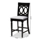 Verina Modern and Contemporary Grey Fabric Upholstered Espresso Brown Finished Wood Counter Stool (Set of 2) FredCo