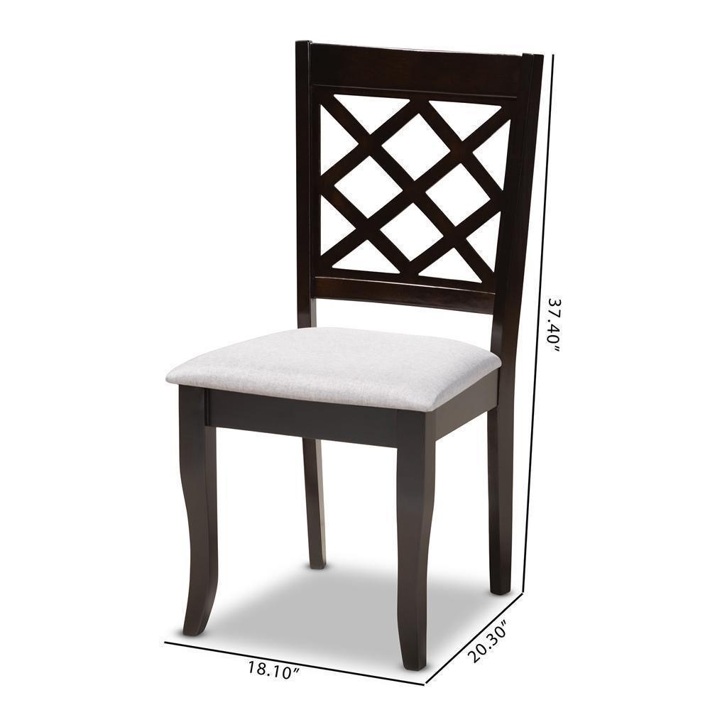 Verner Modern and Contemporary Grey Fabric Upholstered Espresso Brown Finished Wood Dining Chair (Set of 4) FredCo