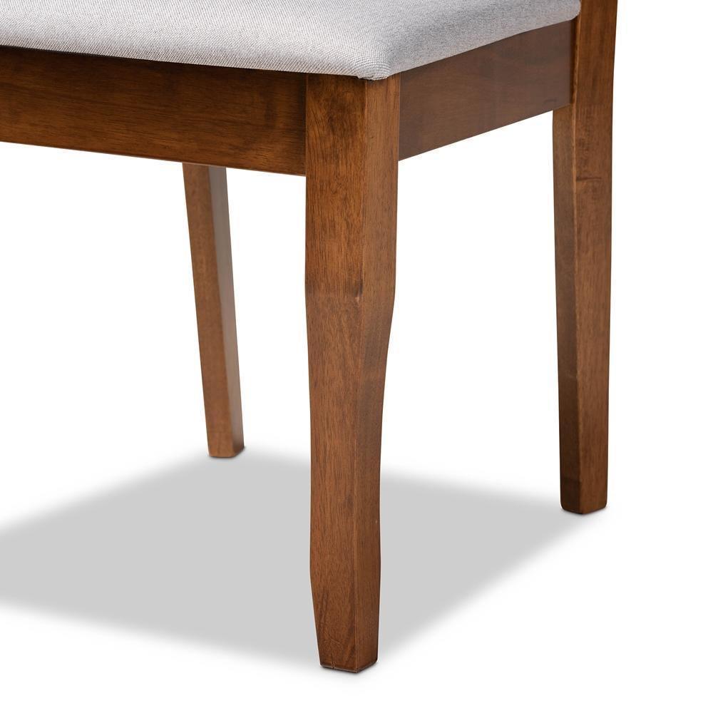 Verner Modern and Contemporary Grey Fabric Upholstered Walnut Finished Wood 2-Piece Dining Chair Set FredCo