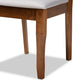 Verner Modern and Contemporary Grey Fabric Upholstered Walnut Finished Wood 2-Piece Dining Chair Set FredCo