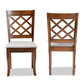 Verner Modern and Contemporary Grey Fabric Upholstered Walnut Finished Wood 2-Piece Dining Chair Set FredCo