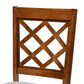 Verner Modern and Contemporary Grey Fabric Upholstered Walnut Finished Wood 2-Piece Dining Chair Set FredCo