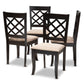 Verner Modern and Contemporary Sand Fabric Upholstered Espresso Brown Finished Wood Dining Chair (Set of 4) FredCo
