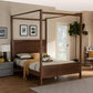 Veronica Modern and Contemporary Walnut Brown Finished Wood King Size Platform Canopy Bed FredCo
