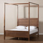 Veronica Modern and Contemporary Walnut Brown Finished Wood Queen Size Platform Canopy Bed FredCo