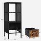 Vertical Filing Cabinet Rustic Brown and Black FredCo