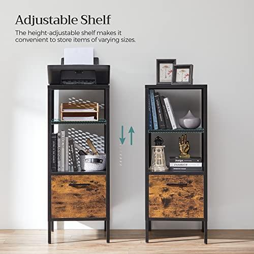 Vertical Filing Cabinet Rustic Brown and Black FredCo