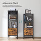 Vertical Filing Cabinet Rustic Brown and Black FredCo