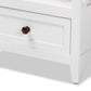 Vesta Modern and Contemporary Two-Tone White and Dark Brown Finished Wood 1-Drawer End table FredCo