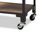 Victor Industrial Rustic Walnut Finished Wood and Black Metal 4-Tier Mobile Wine Cart FredCo