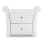Victoria Matte White PU Leather 2 Storage Drawers Nightstand Bedside Table FredCo