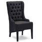 Vincent Grey Linen Button-Tufted Chair with Silver Nail heads Trim FredCo