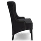 Vincent Grey Linen Button-Tufted Chair with Silver Nail heads Trim FredCo