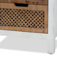 Vincent Rustic Farmhouse and Shabby Chic White and Oak Brown Finished 3-Drawer Wood Storage Cabinet FredCo