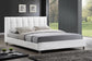Vino White Modern Bed with Upholstered Headboard - Full Size FredCo