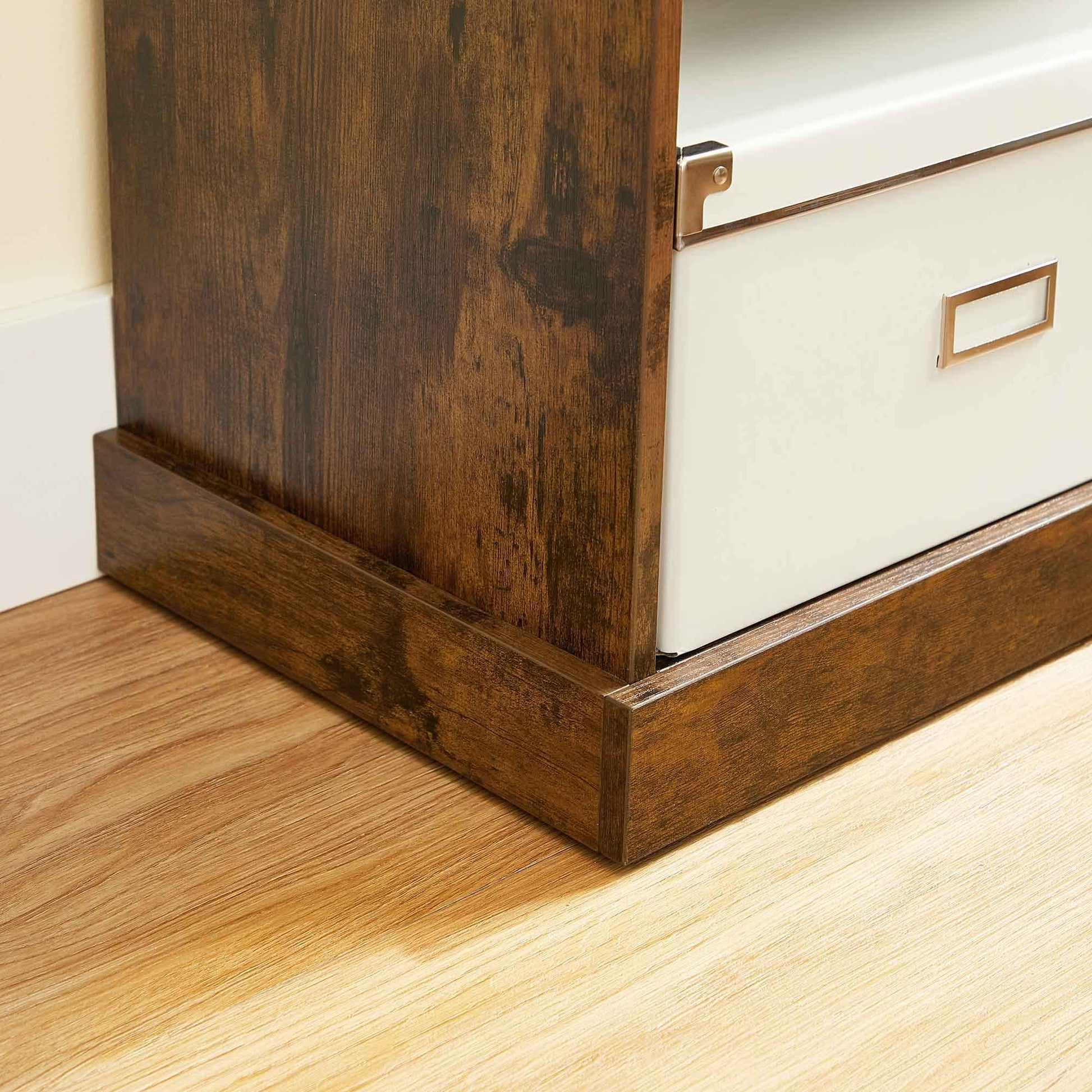 Vintage Brown Floor-Standing Wooden Bookcase with Drawers FredCo