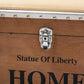 Violetta Vintage Industrial Beige Fabric Upholstered Wood Storage Trunk Ottoman FredCo