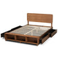 Vita Modern Transitional Ash Walnut Brown Finished Wood 4-Drawer Queen Size Platform Storage Bed FredCo