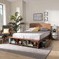 Vita Modern Transitional Ash Walnut Brown Finished Wood 4-Drawer Queen Size Platform Storage Bed FredCo