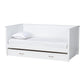 Viva Classic and Traditional White Finished Wood Full Size Daybed with Roll-Out Trundle FredCo
