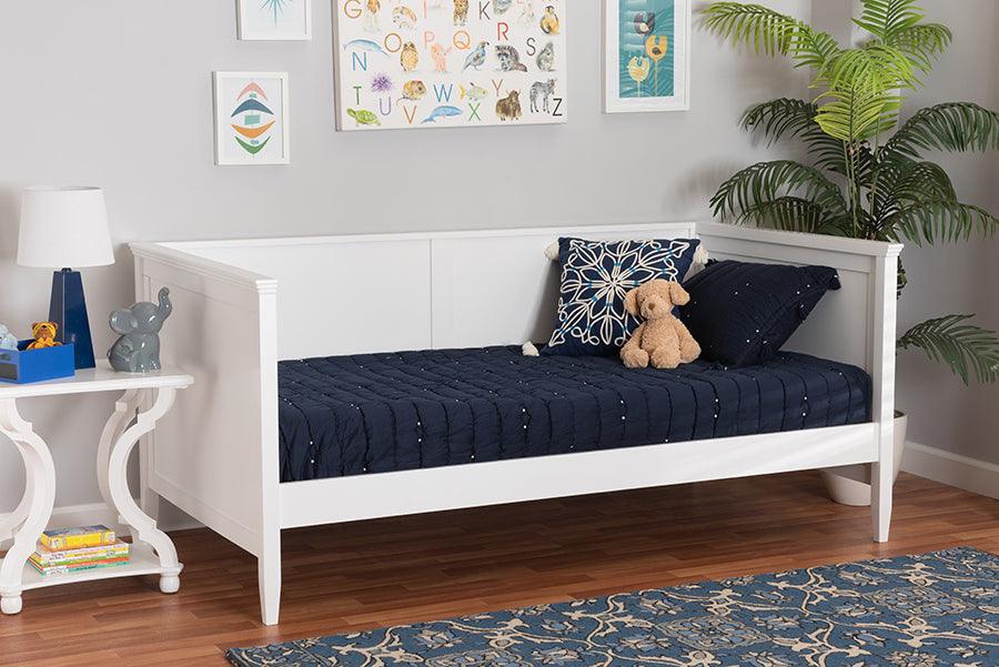Viva Classic and Traditional White Finished Wood Twin Size Daybed FredCo