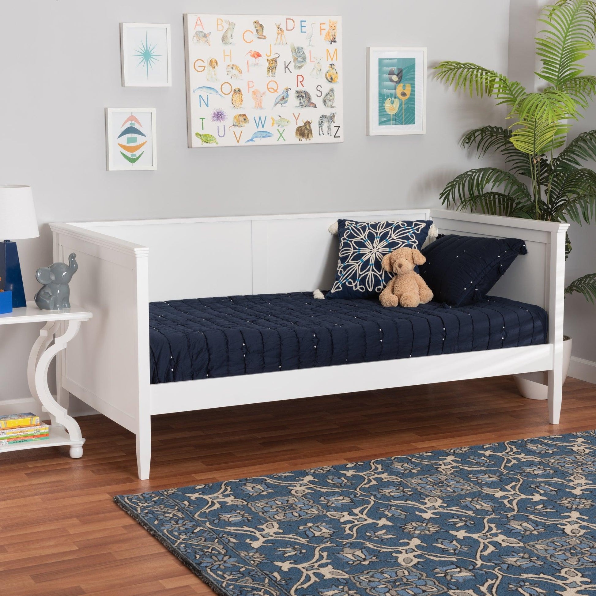 Viva Classic and Traditional White Finished Wood Twin Size Daybed FredCo