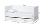Viva Classic and Traditional White Finished Wood Twin Size Daybed with Roll-Out Trundle FredCo