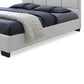 Vivaldi Modern and Contemporary White Faux Leather Padded Platform Base Full Size Bed Frame FredCo