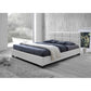 Vivaldi Modern and Contemporary White Faux Leather Padded Platform Base Full Size Bed Frame FredCo
