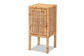 Vivan Modern Bohemian Natural Brown Rattan 1-Door Nightstand FredCo