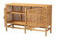 Vivan Modern Bohemian Natural Brown Rattan and Mahogany Wood Storage Cabinet FredCo