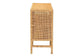 Vivan Modern Bohemian Natural Brown Rattan and Mahogany Wood Storage Cabinet FredCo
