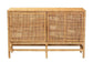 Vivan Modern Bohemian Natural Brown Rattan and Mahogany Wood Storage Cabinet FredCo