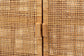 Vivan Modern Bohemian Natural Brown Rattan and Mahogany Wood Storage Cabinet FredCo
