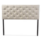 Viviana Modern and Contemporary Light Beige Fabric Upholstered Button-tufted Queen Size Headboard FredCo