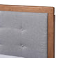 Viviana Modern and Contemporary Light Grey Fabric Upholstered and Ash Walnut Finished Wood Full Size Platform Bed FredCo