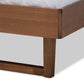 Viviana Modern and Contemporary Light Grey Fabric Upholstered and Ash Walnut Finished Wood King Size Platform Bed FredCo