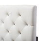 Viviana Modern and Contemporary White Faux Leather Upholstered Button-tufted Full Size Headboard FredCo