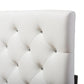 Viviana Modern and Contemporary White Faux Leather Upholstered Button-tufted Queen Size Headboard FredCo