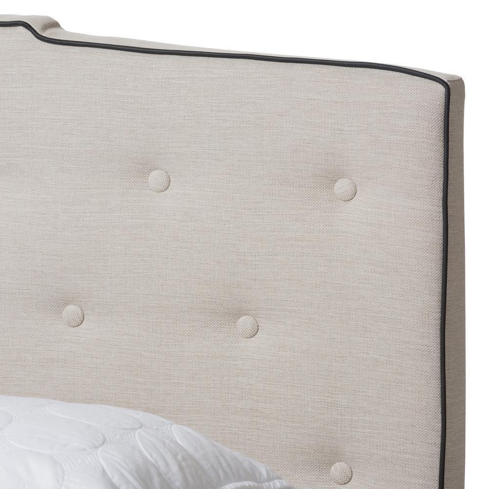 Vivienne Modern and Contemporary Light Beige Fabric Upholstered Full Size Bed FredCo