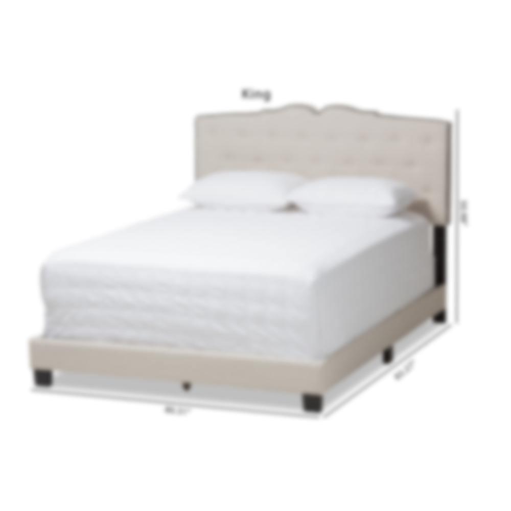 Vivienne Modern and Contemporary Light Beige Fabric Upholstered Full Size Bed FredCo