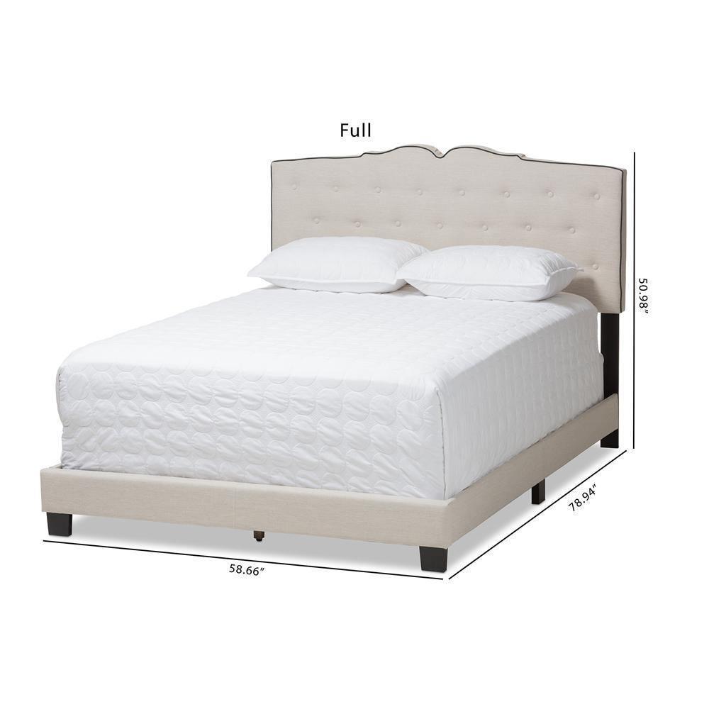 Vivienne Modern and Contemporary Light Beige Fabric Upholstered Full Size Bed FredCo