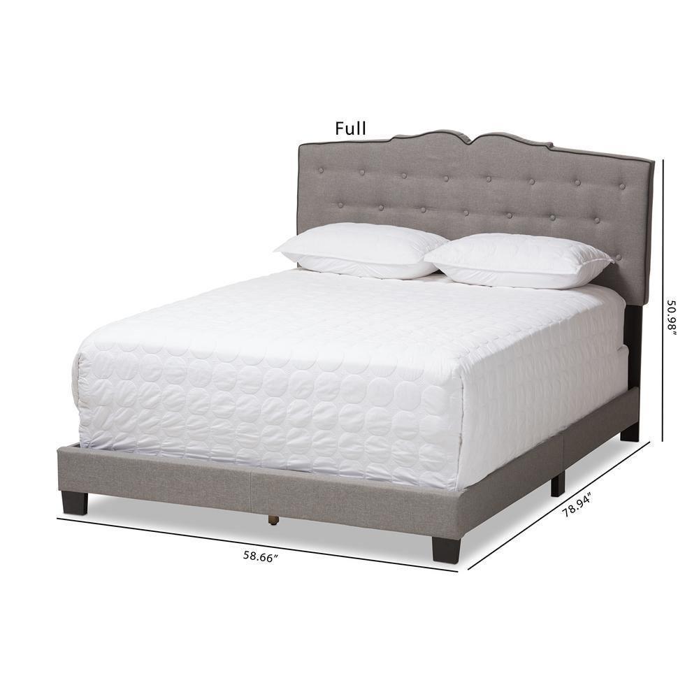 Vivienne Modern and Contemporary Light Grey Fabric Upholstered Queen Size Bed FredCo