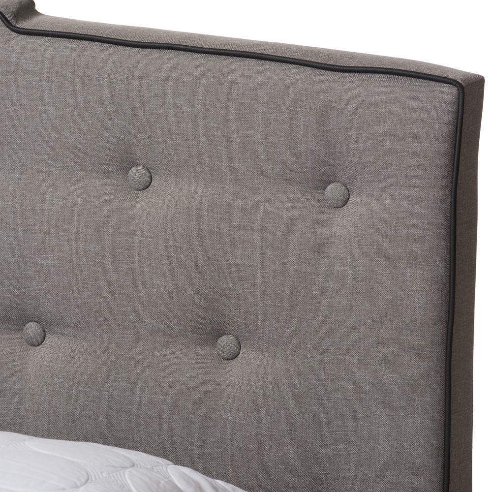 Vivienne Modern and Contemporary Light Grey Fabric Upholstered Queen Size Bed FredCo