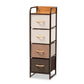 Volkan Modern Multi-Colored Fabric Upholstered and Black Metal 4-Drawer Storage Cabinet FredCo