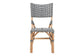 Wagner Modern French Black and White Weaving and Natural Rattan Bistro Chair FredCo