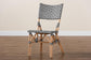Wagner Modern French Black and White Weaving and Natural Rattan Bistro Chair FredCo