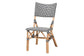 Wagner Modern French Black and White Weaving and Natural Rattan Bistro Chair FredCo